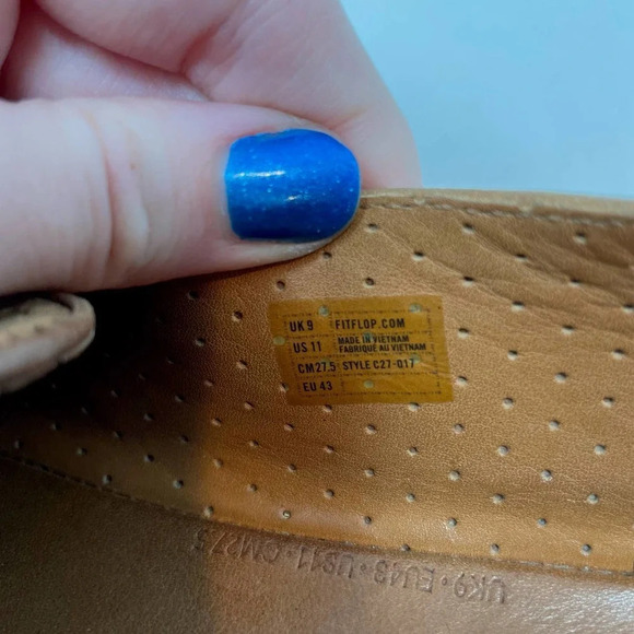 FitFlop Superskate Perforated Leather Tan Loafer‎ Flat Shoes Size US 11 - Picture 8 of 9
